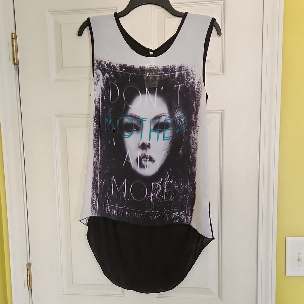 Chic Black and White Graphic Tank Top